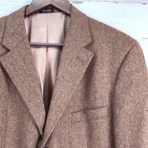 Fenzia Mens Blazer 42L Wool Camelhair Blend Beige Tweed Sport‎ Coat Jacket